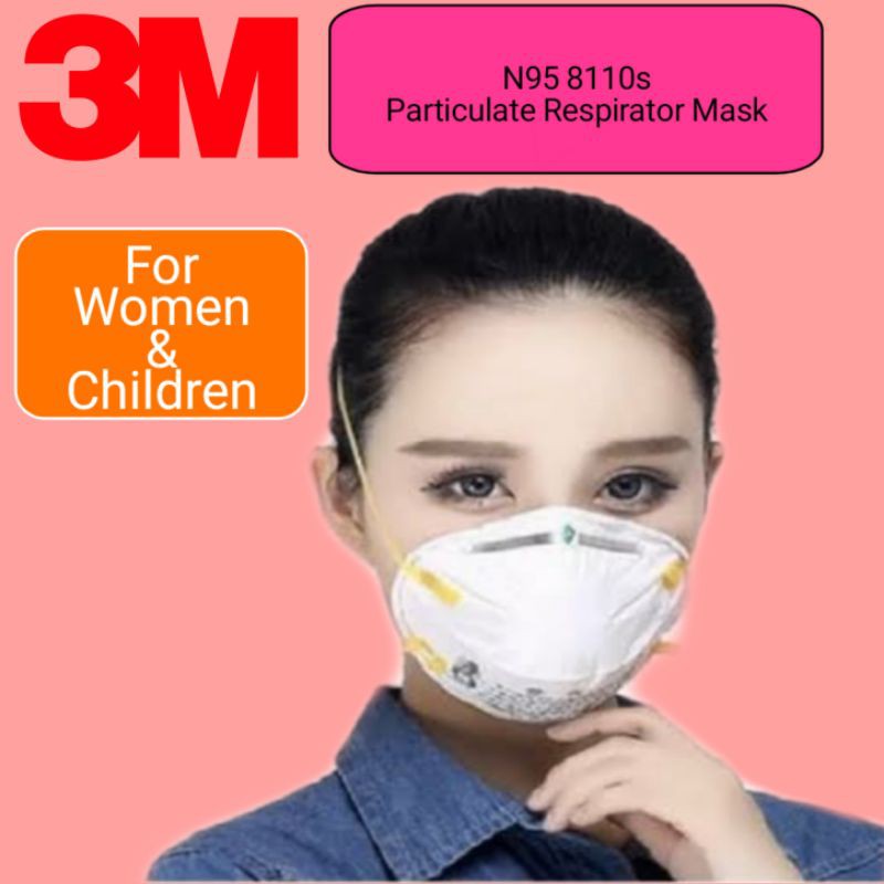 Masker 3M N95 8110s Untuk Ukuran Wanita Dan Anak Respirator N95 3M 8110s Respirator Particulate N95