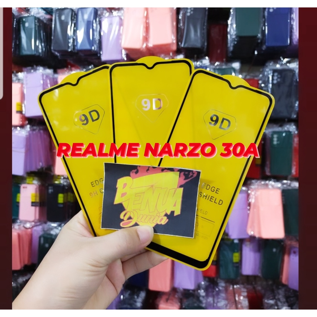 ANTI GORES KACA REALME NARZO 30A - TEMPERED GLASS FULL LEM 9D TEMPER GLASS REALME NARZO 30A- BD