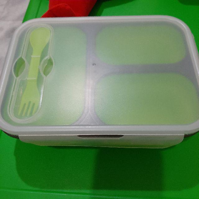Babysafe Sc006 Collapsible Lunch Box 3 Parts Tempat Kotak Makan Sillicone
