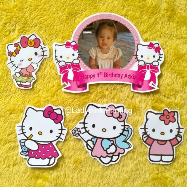 Topper kue ultah tema hello kitty 2