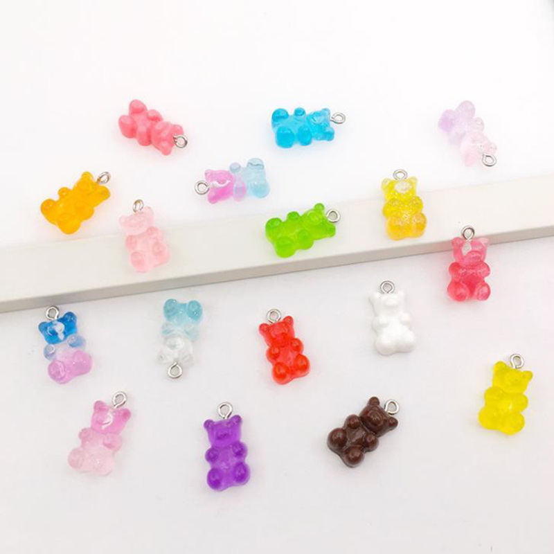 Hbid 32Pcs Charms Bentuk Permen Gummy Bear Bahan Resin Untuk Membuat Perhiasan DIY