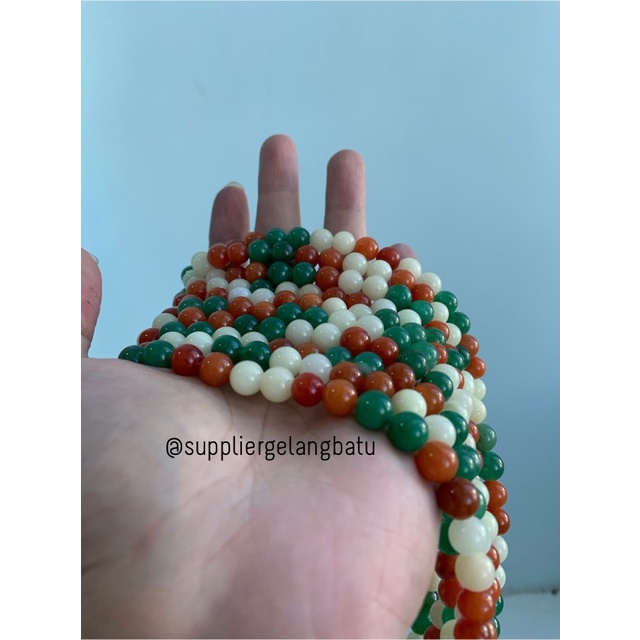 bahan batu 8mm TRIDATU AGATE doff KHAS BALI aksesoris gelang kalung