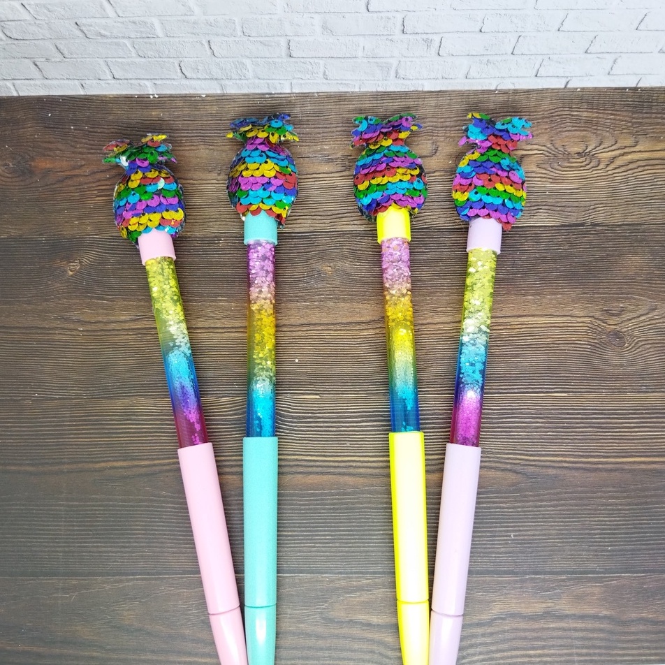 

Pen Gel Sequin + Glitter motif Nanas / Pineapple