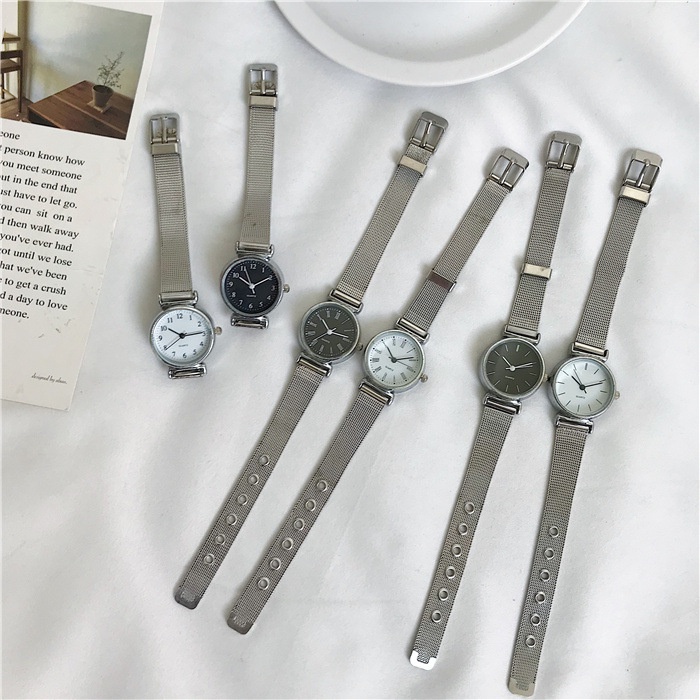 MURMURE.ID | JAM TANGAN WANITA ANALOG TALI STAINLESS STEEL ALA KOREA JAM TANGAN IMPORT FW017-3