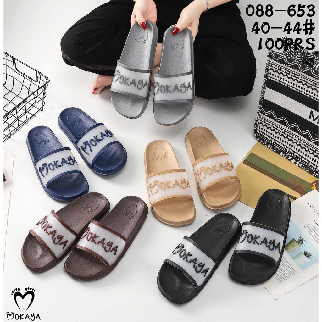 Sandal Slop Pria Dewasa Mokaya Ban Bening Keren Trendy Kece Import Mokaya / Size 40-44 ( 088-653 )