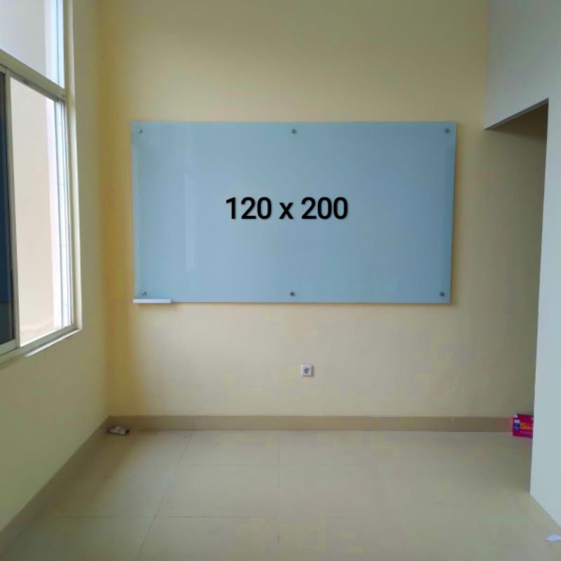 whiteboard kaca 120 x 200 cm papan tulis kaca 120 x 200 cm