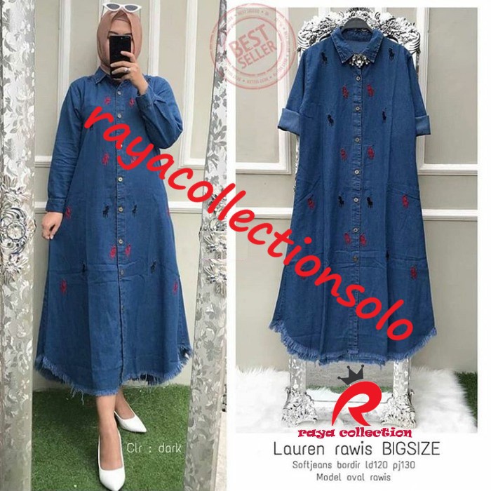LAUREN RAWIS LONG TUNIK JUMBO JEANS / LAUREN RAWIS BIGSIZE / TUNIK JEANS RAWIS JUMBO