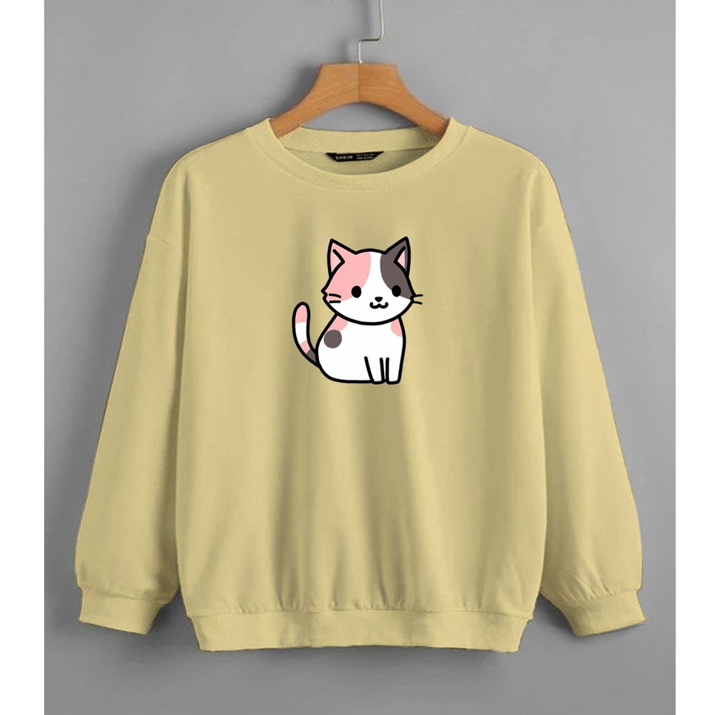 CALVIERO SHOP - BAJU SWEATER WANITA ATASAN CUTE CAT SWEATER DEWASA BRAND ANIME SWEATER HODDIE FASHION CITAYEM SCBD FASHION WEEK FASHION VIRAL TIKTOK