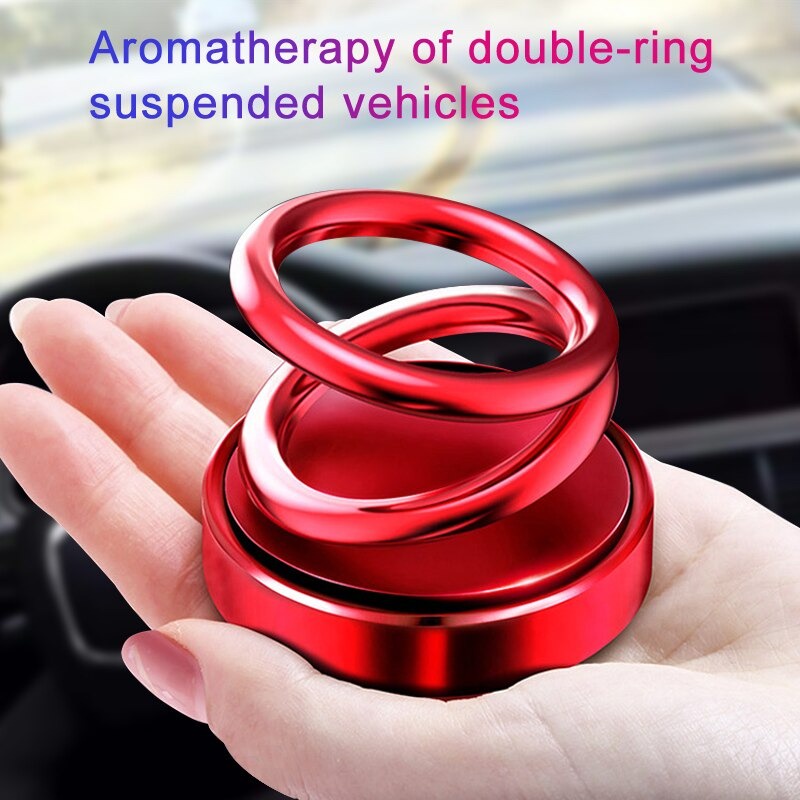 [BISA COD] Parfum Pewangi Pajangan Dekorasi Mobil double Ring Putar Bergoyang 360 - Random