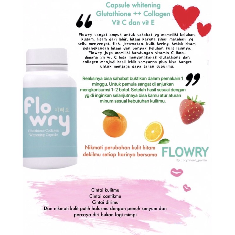 READY FLOWRY WHITENING CAPSULE 100% ORIGINAL PRODUCT BY: @Orynrianti_pontin