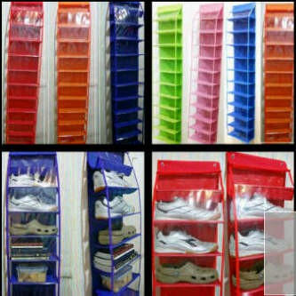 Hanging Shoes Organizer Zipper Hsoz Tempat Sepatu Hanger Sepatu Rak Sepatu Shopee Indonesia