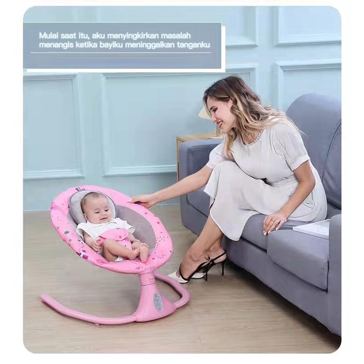 Ayunan Bayi Elektrik Otomatis Swing Baby Chair Dengan Remote Control HIGHLINE