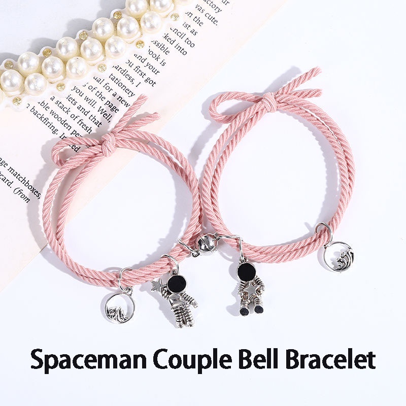 ✅Gelang Couple Magnet Astronot Desain 2 Pcs Gelang Tali Karet Magnet Untuk Pria Dan Wanita Gelang Magnet Couple ready stock