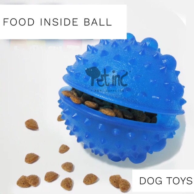 Food inside ball dog toy