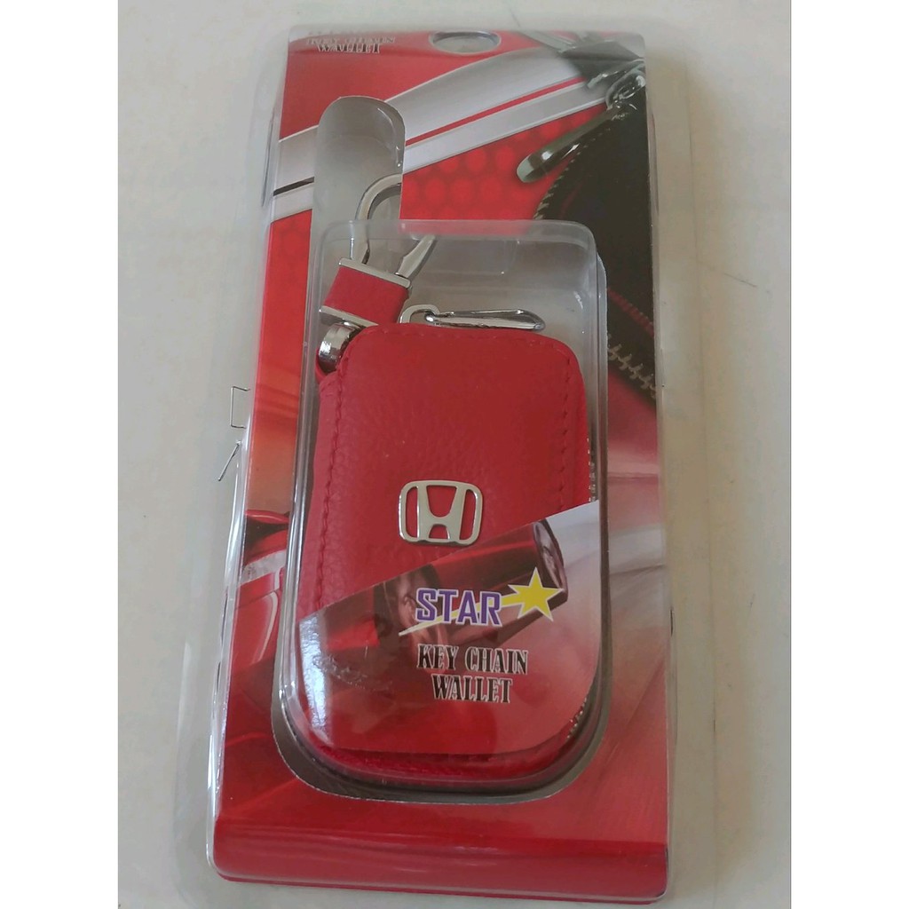 Dompet Stnk MOBIL MOTOR plus gantungan kunci LOGO honda warna merah hitam cream / coklat UNIVERSAL