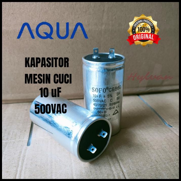 Kapasitor Mesin Cuci 1 Tabung Aqua 10 Uf Original