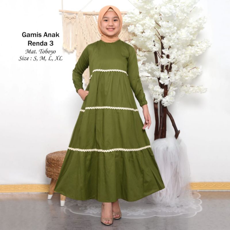GAMIS ANAK TANGGUNG BAHAN TOYOBO/GAMIS ANAK SHOLEHAH/GAMIS ANAK THN 2021 KEREN/GAMIS IBU DAN ANAK