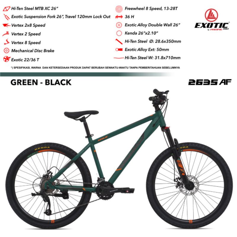 Sepeda Gunung/MTB Exotic 26 inch 2635AF