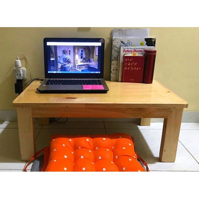 Meja Leptop / Meja Lesehan Kayu Jati Belanda / Meja Belajar 60 x 40 x 30 Cm