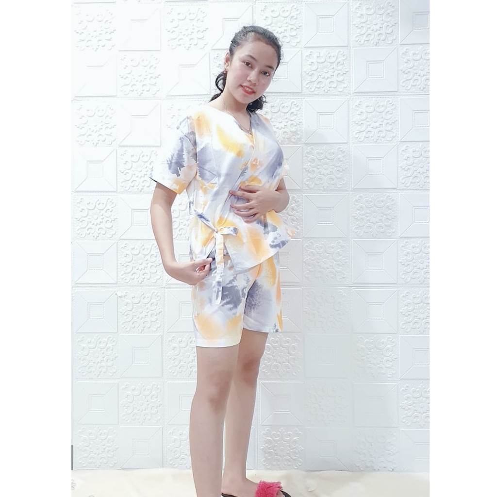 KIMONO PIYAMA TIE DYE HP &amp; CP DAILY SET / PIYAMA SET ( HARGA PROMO)