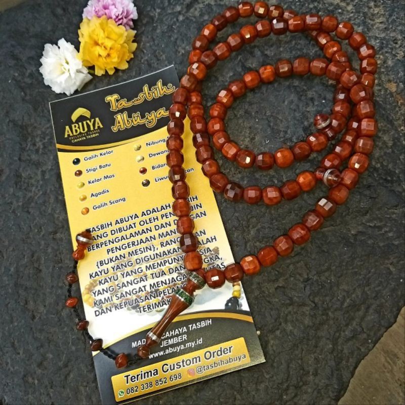 Tasbih Kaokah Cristal Prada (ABUYA) Dari Kayu Langka