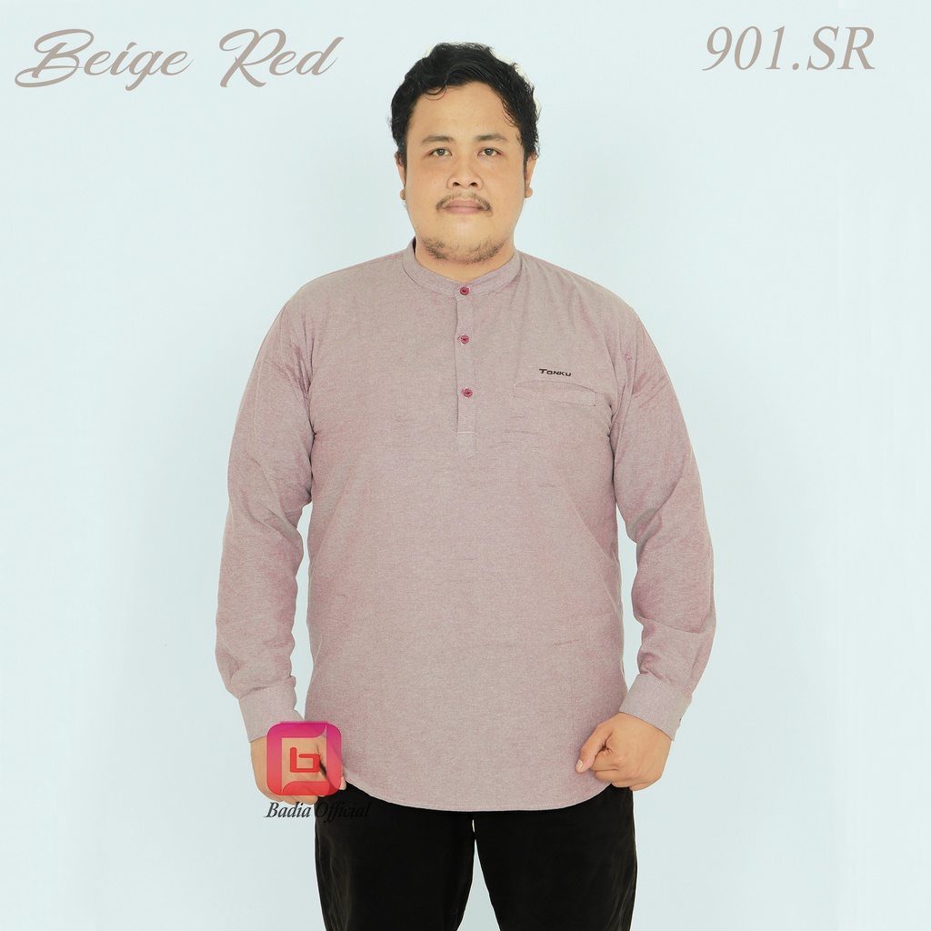 baju kemeja koko kurta jumbo pria pakistan motif kancing henley kantong saku depan lengan panjang polos oxford qurta dewasa premium