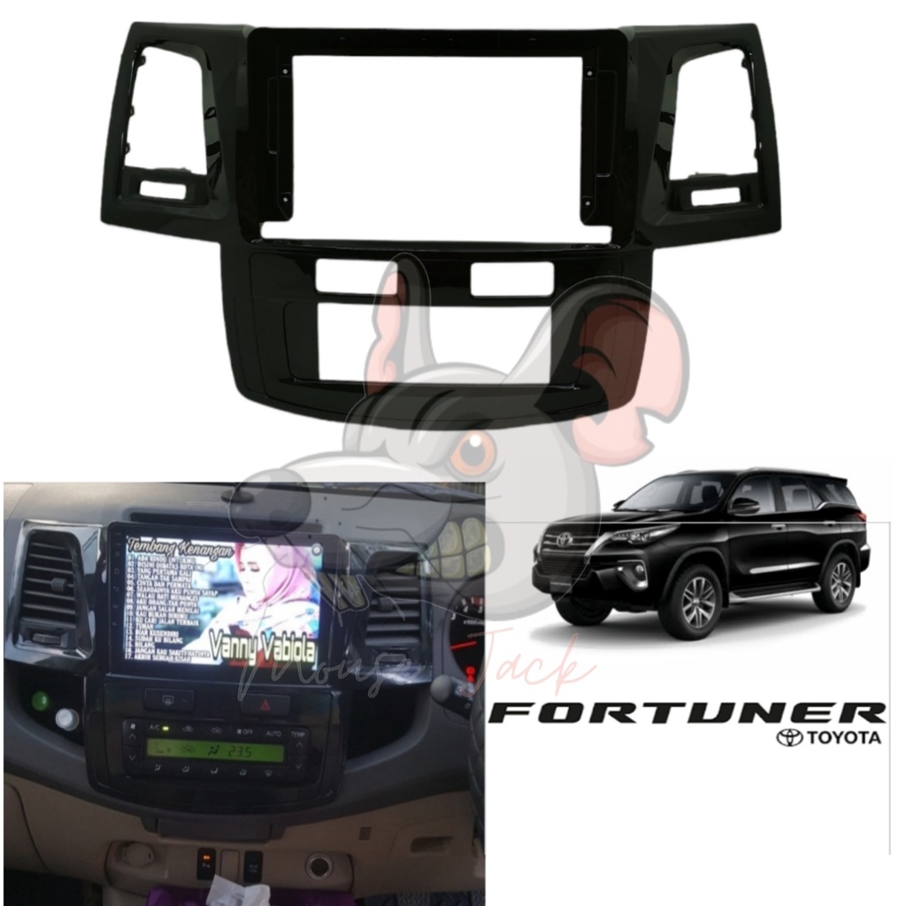 Frame 9 inch Head Unit Android Fortuner 2010 sampai 2015