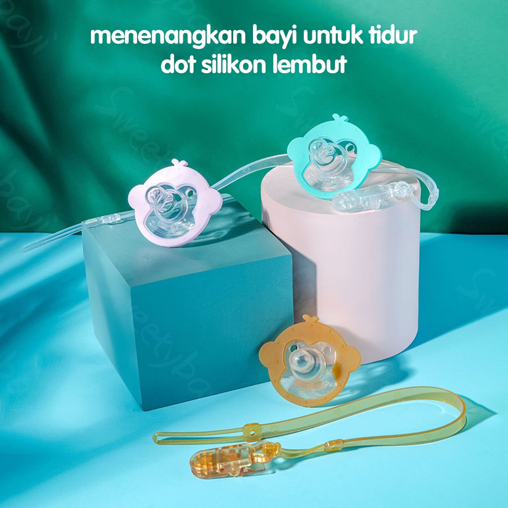 SweetyBayi Dot empeng bayi BPA free Kompeng bayi dengan rantai dan Kotak