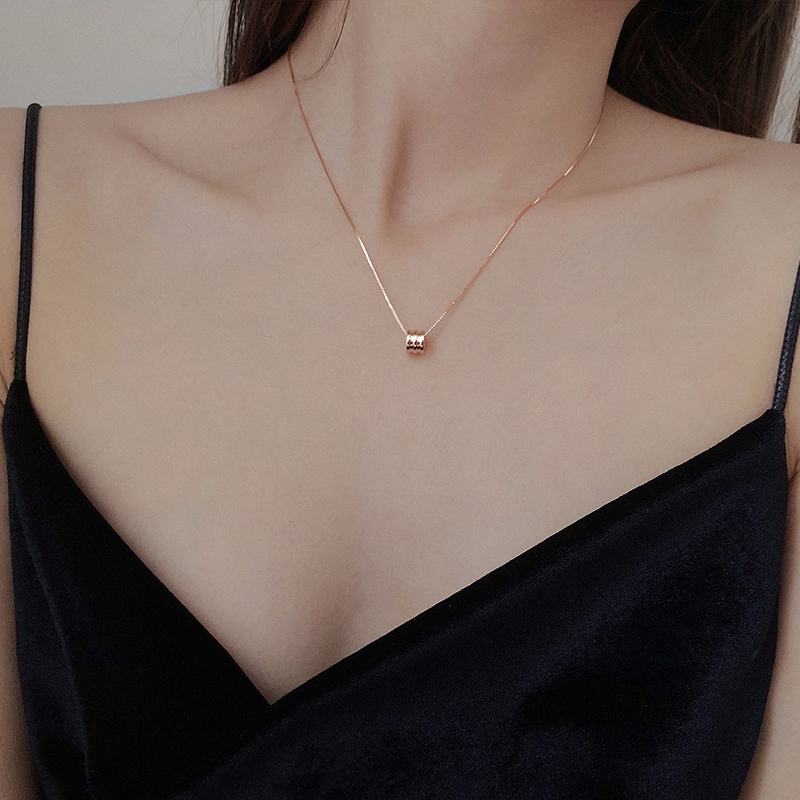 925 Silver Little Waist Necklac Pendant Temperament Clavicle Chain Transfer Beads Birthday Gift Women