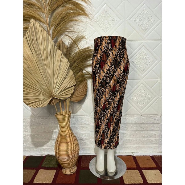 rok plisket batik bawahan baju pesta