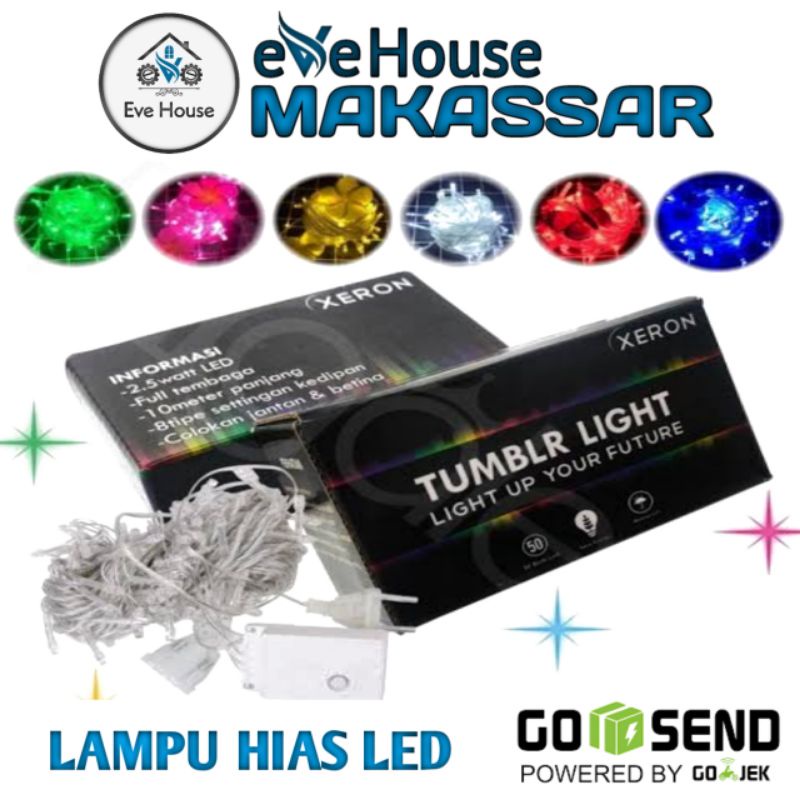 Makassar V14 Lampu tumblr LED lampu hias warna warni panjang 10 meter bisa disambung