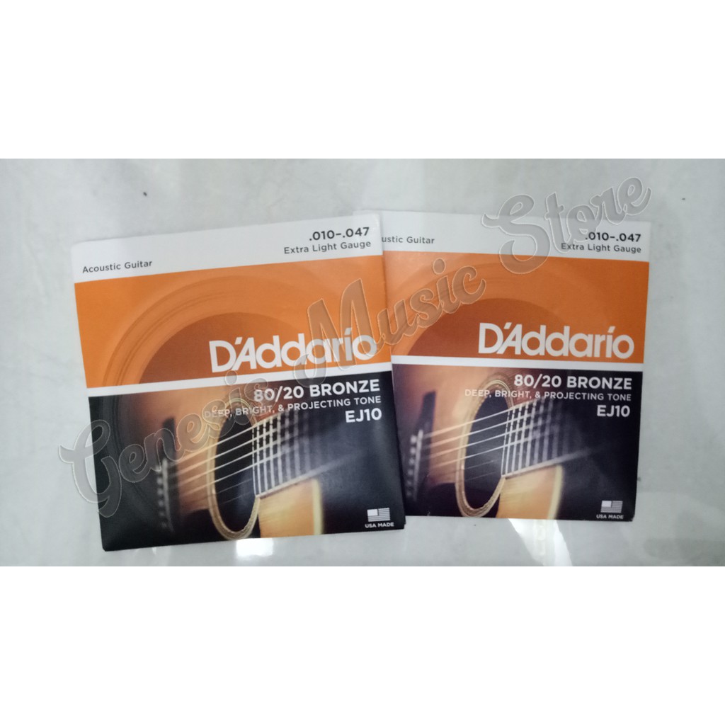 Senar Gitar Akustik 010 D'Addario EJ 10 Original / D Addario EJ10 Ori / DAddario