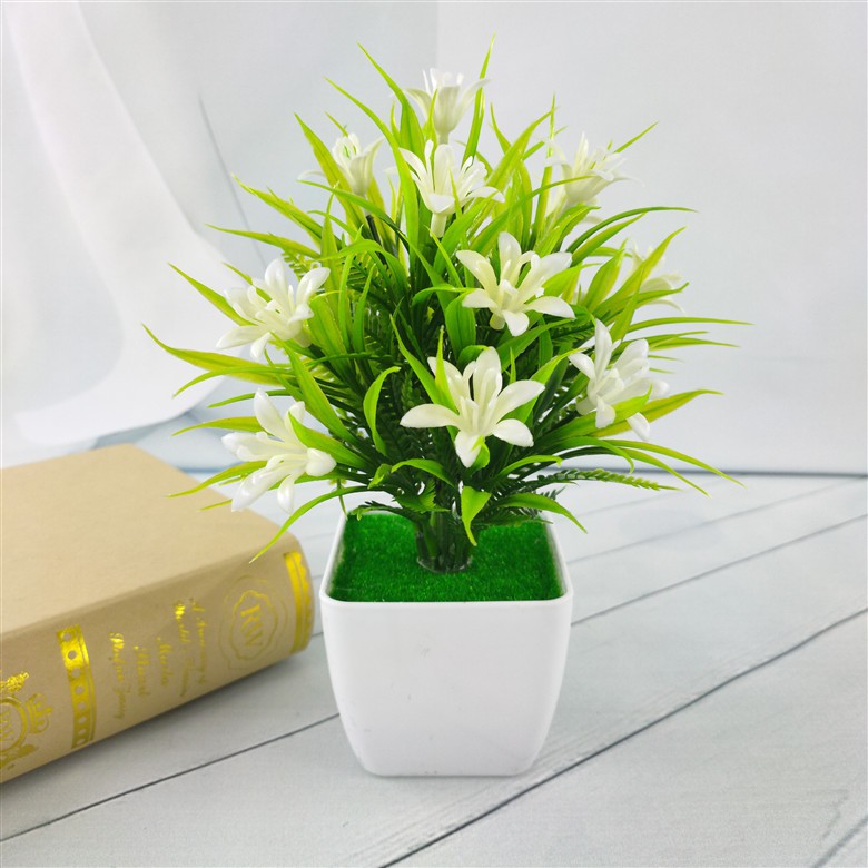 LABOCA / MB / COD / POT TANAMAN  BUNGA PLASTIK-Putih