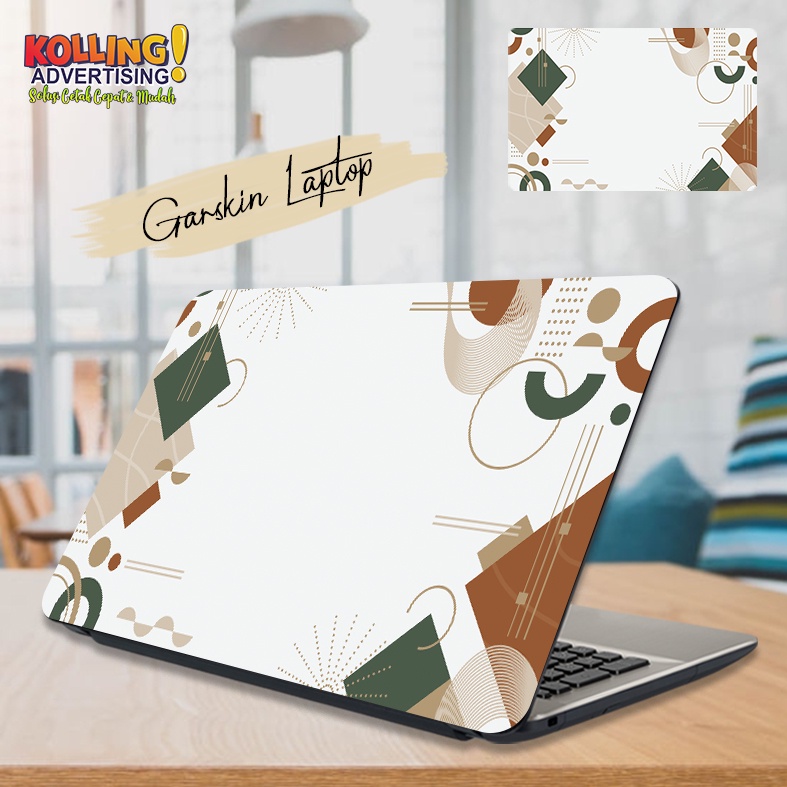 Garskin Laptop Aesthetic White Brown Skin Laptop Stiker Laptop