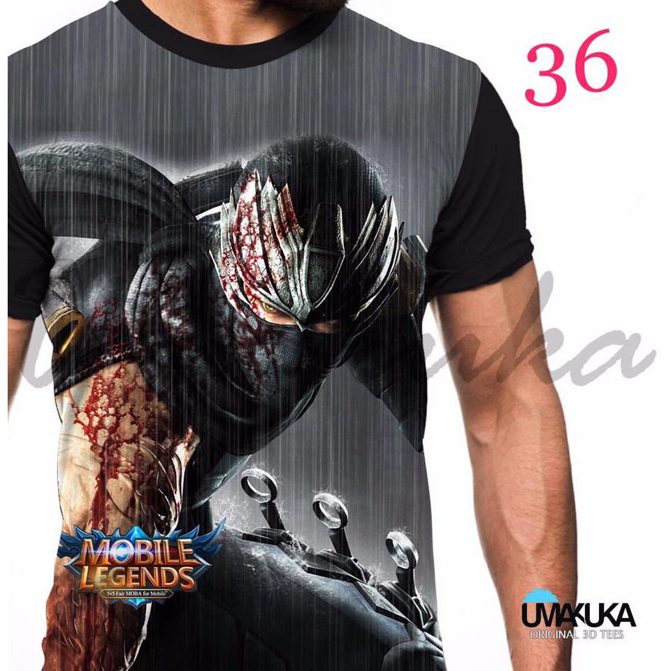 tshirt kaos game mobile legend ML hayabusa skin baju umakuka 3d original premium terbaru
