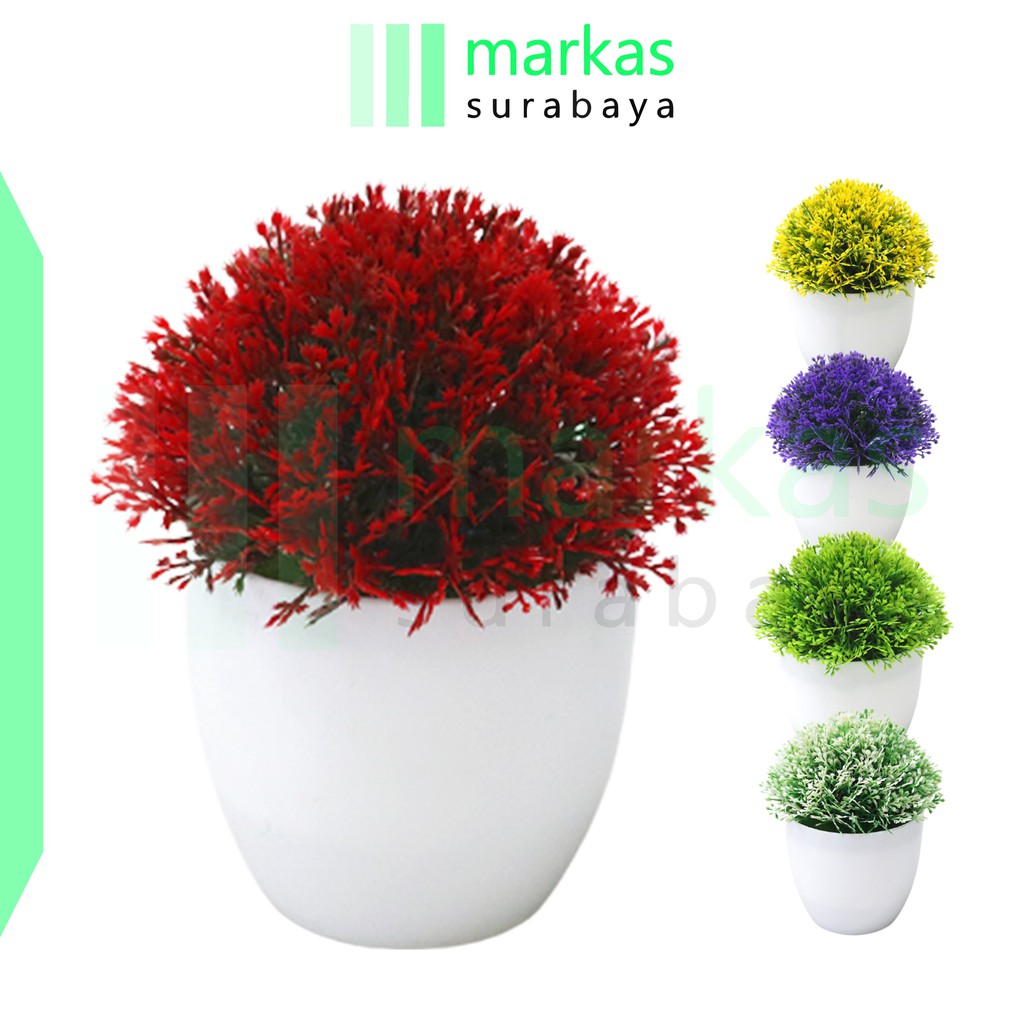 MARKAS PT41 Pot Tanaman Hias Bunga Hias Plastik Pot Bongsai Artificial Flower Decoration