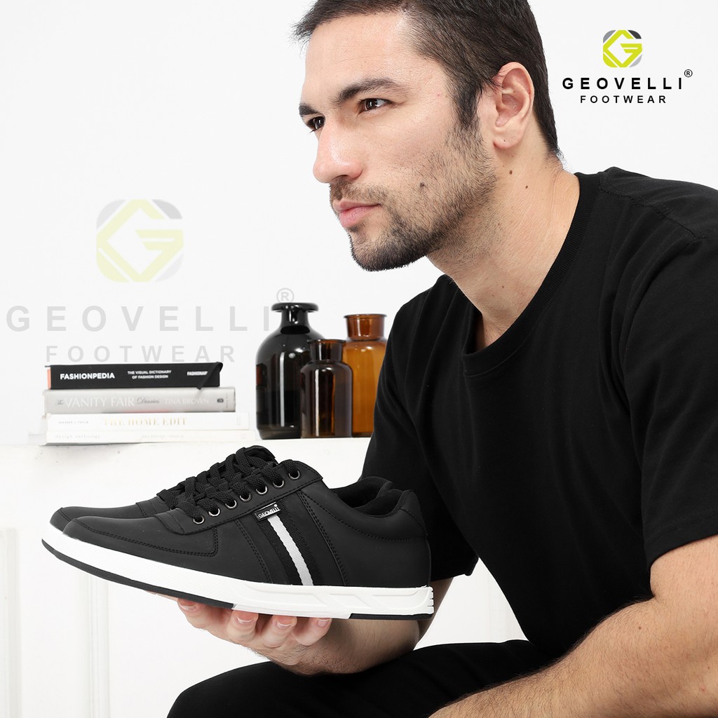 Gvl_Footwear | GEOVELLI PREMIUM Sepatu Sneakers Pria HItam
