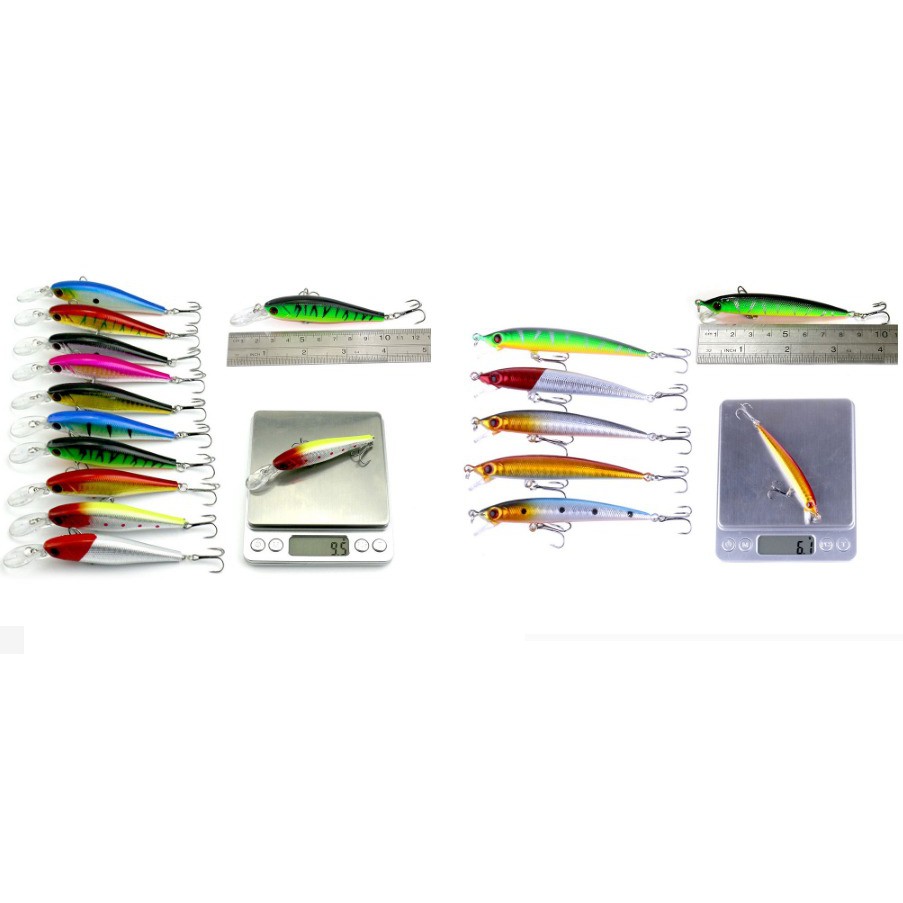 Paket Hemat 7 Macam 9Pcs Minnow Crankbait Lure Umpan Pancing