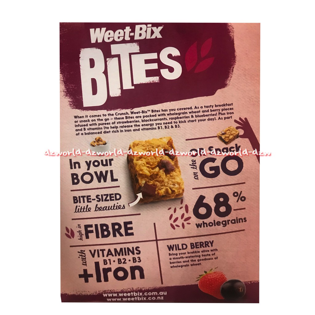 Sanitarium Weet Bix Bites Wildberry 500gr sereal dengan buah willdberry dan cocok untuk vegetarian