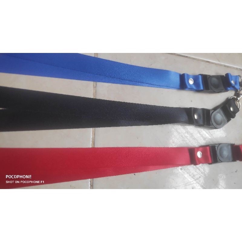 

tali lanyard 2 cm bahan tisu polos stoper
