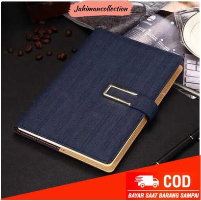 

✨ BISA COD ✨ Buku Catatan A5-Notebook Cover Kulit Warna Biru-Buku Tulis Agenda Unik - Biru