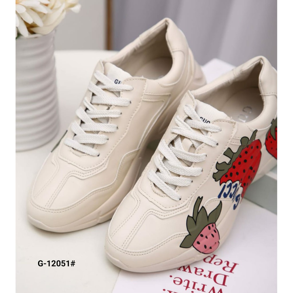 strawberry gucci sneakers