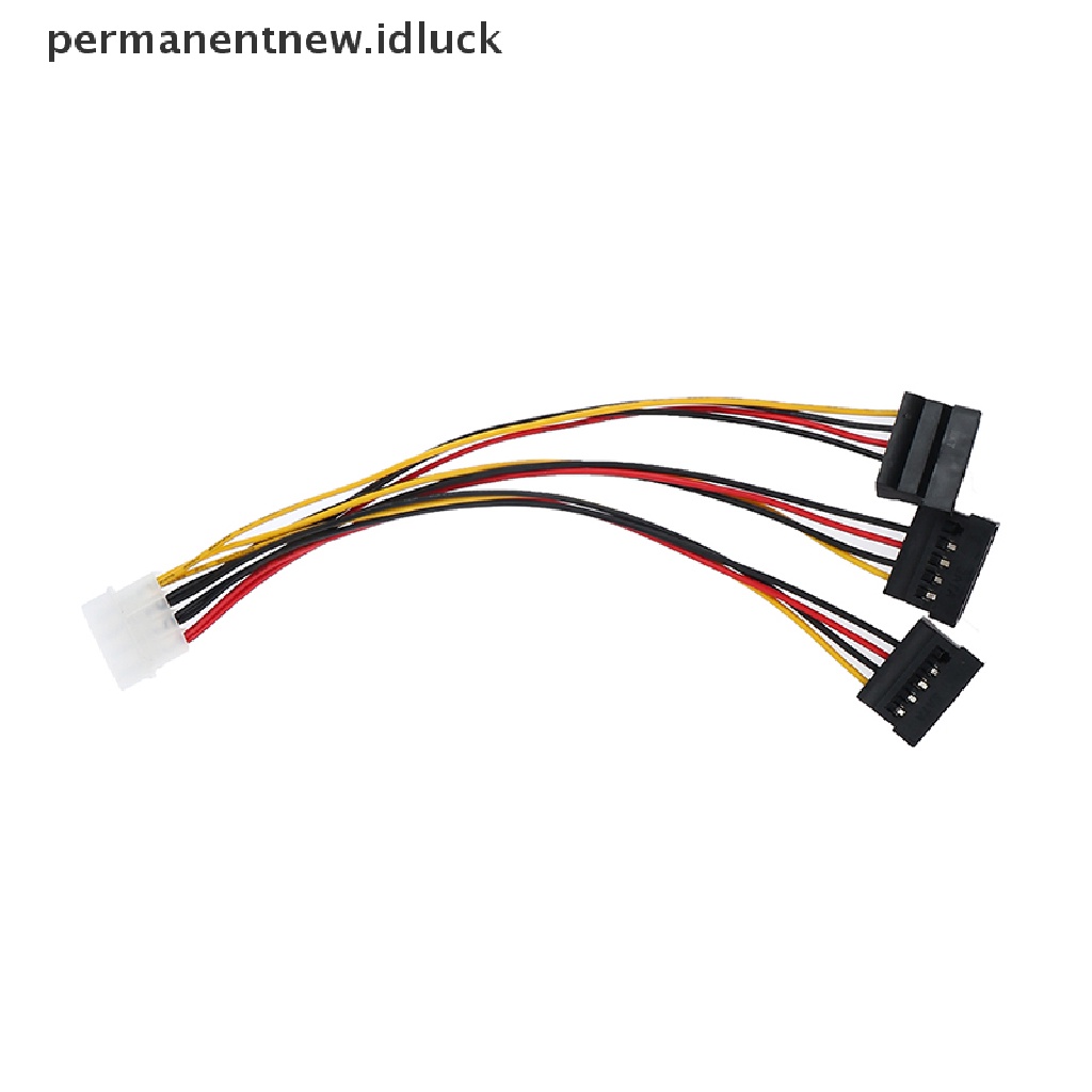 (luckypermanentnew) Kabel Extension Power Splitter 4Pin IDE Molex Ke 3 ATA SATA