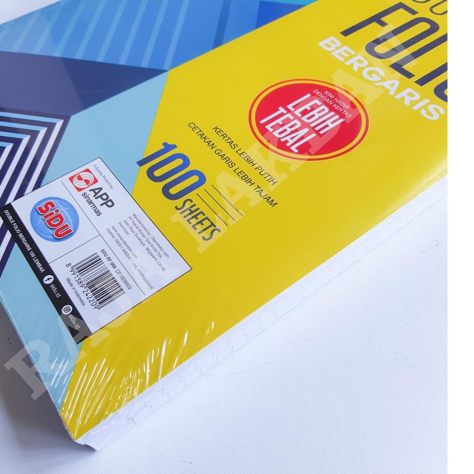 

[Best⭐] pwr~0539>s Kertas Double Folio Bergaris SIDU / Sinar Dunia / SDU RF 100 Lembar.GT.51 trimss,