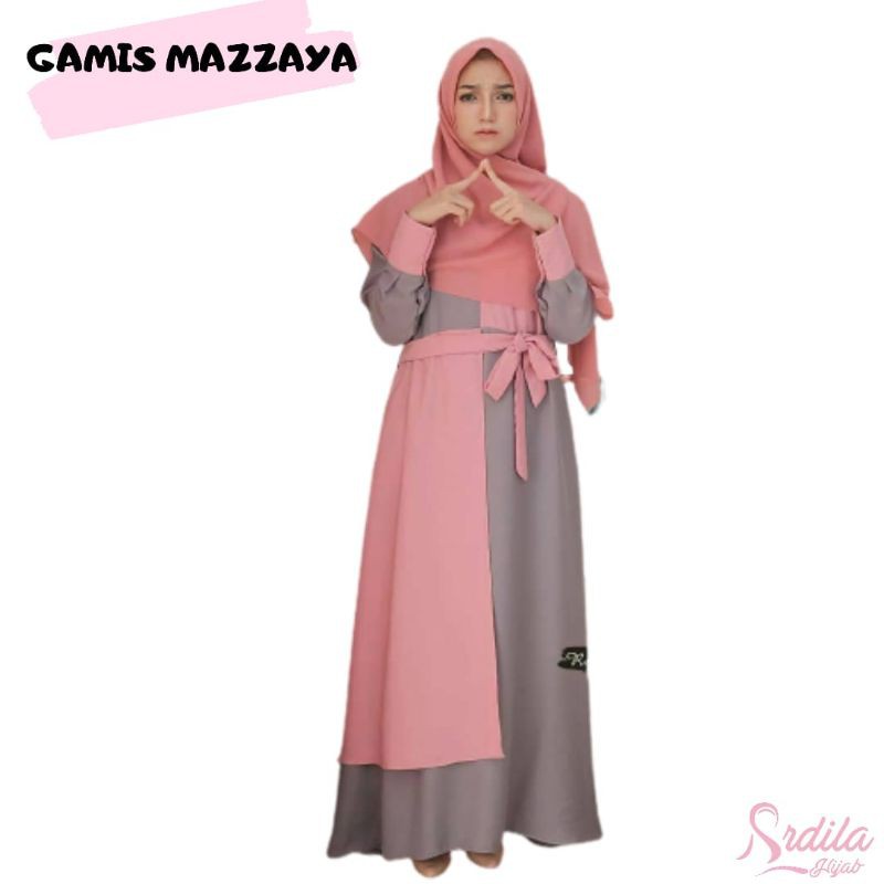 Gamis Polos Twotone Madame Sexy Mazzaya Mazayya Oriby RiskiRich