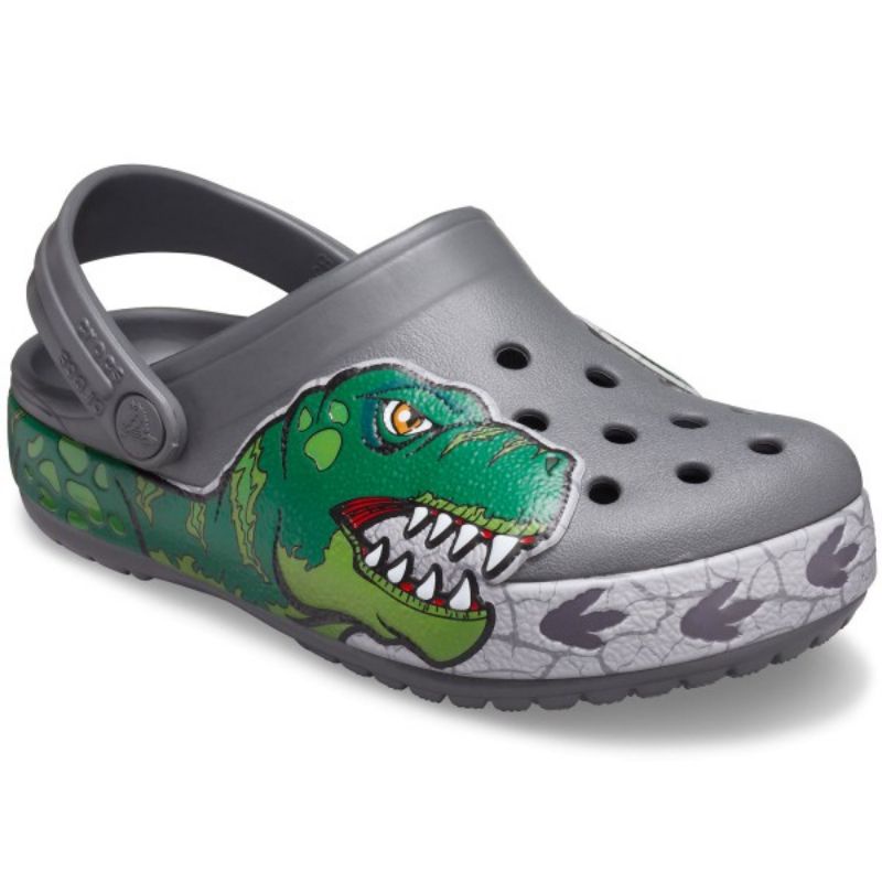 Crocs Anak Fun Lab Dino Band Clog Sandal Anak Laki Laki Cowo Karet Sendal Slop Baim Dinosaurus