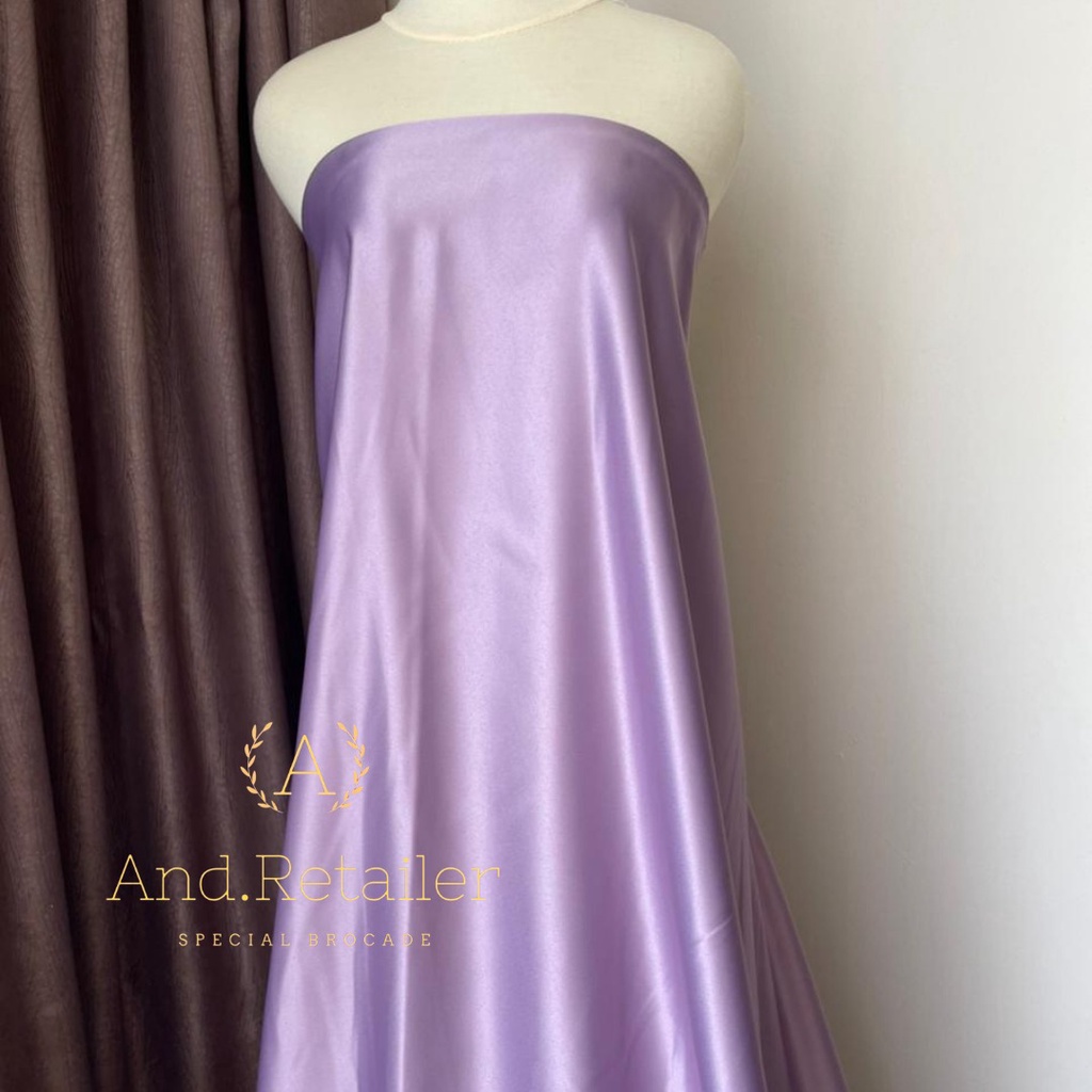 Kain Satin Bridal Duchess Dutchess Warna Lilac Bahan Gaun Pengantin Saten Heavy Kaku