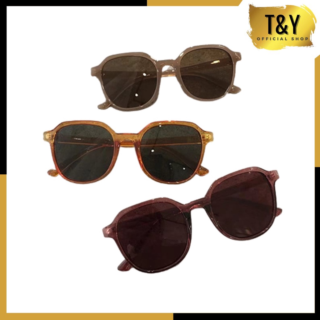 T&amp;Y Kacamata Fashion Wanita 1113 Kaca Mata Hitam Korea Ulzzang Gaya Vintage Retro Sunglasses Import