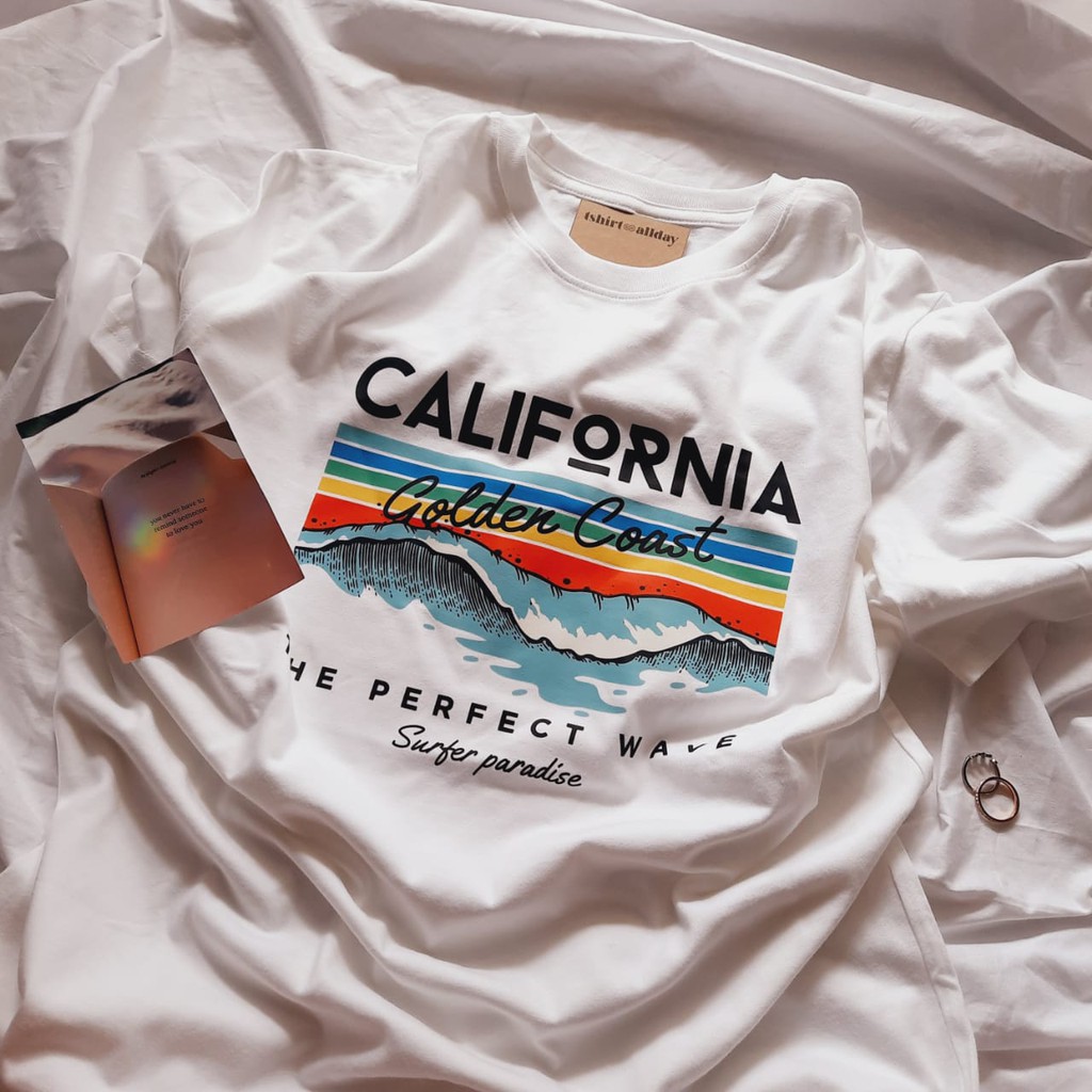 Tshitrallday Kaos Premium Unisex Pria &amp; Wanita bisa Oversize 100% Cotton Combed GRAPHIC GOLDEN STATES