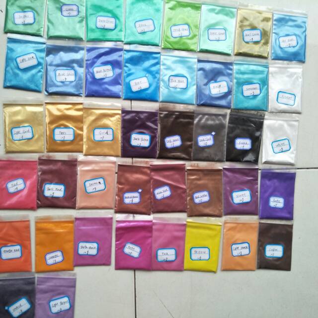 (42 warna) Mineral Mica powder part 3 bahan warna untuk kosmetik. Sabun. Hand art yang aman